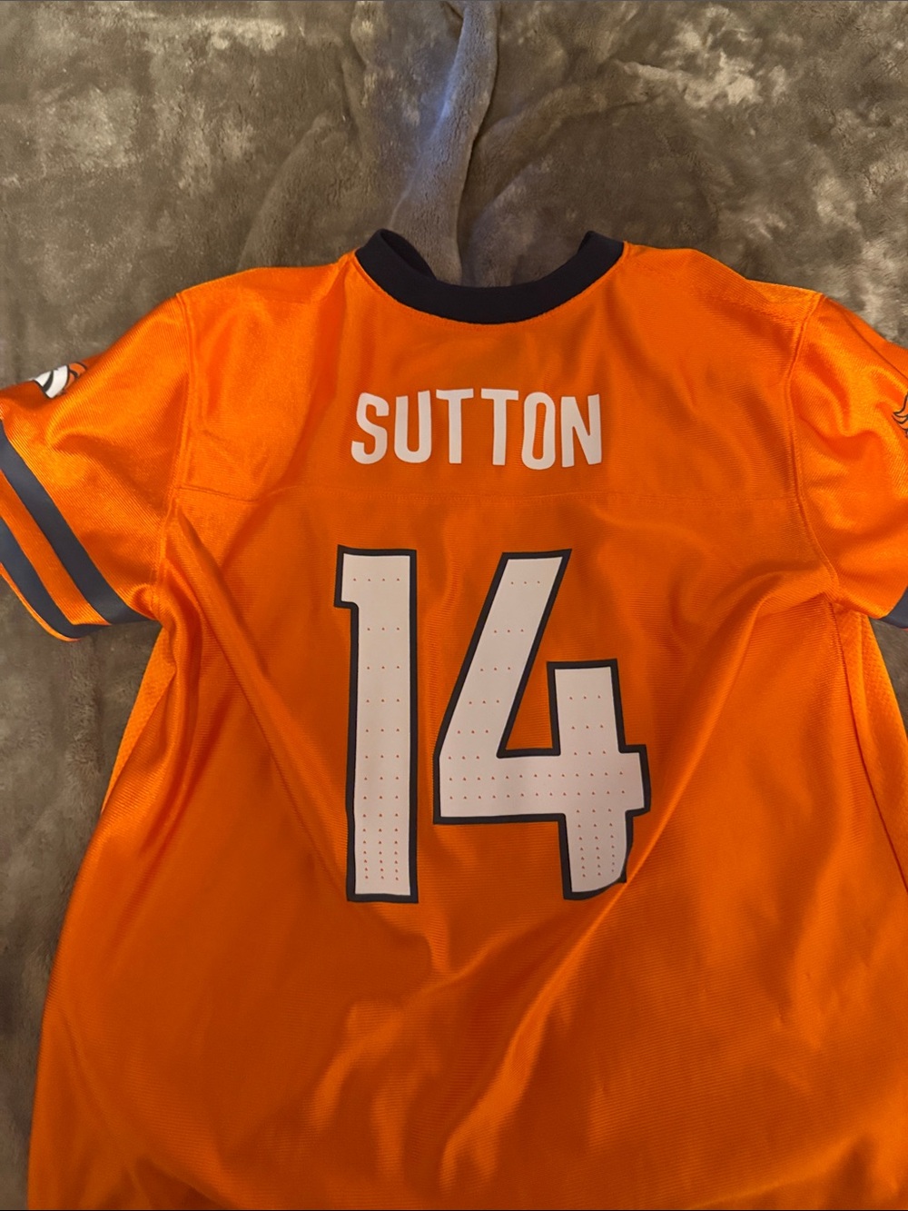 Orange Sutton #14 YOUTH Xlarge Football Jersey